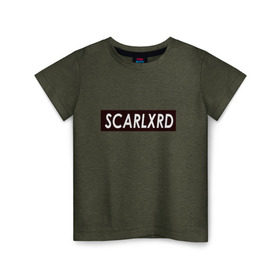 Детская футболка хлопок с принтом scarlxrd_black , 100% хлопок | круглый вырез горловины, полуприлегающий силуэт, длина до линии бедер | Тематика изображения на принте: scarlxrd | мариус