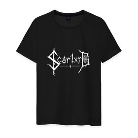 Мужская футболка хлопок с принтом Scarlxrd_ , 100% хлопок | прямой крой, круглый вырез горловины, длина до линии бедер, слегка спущенное плечо. | Тематика изображения на принте: scarlxrd | мариус