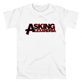 Мужская футболка хлопок с принтом Asking Alexandria , 100% хлопок | прямой крой, круглый вырез горловины, длина до линии бедер, слегка спущенное плечо. | Тематика изображения на принте: 