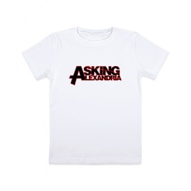Детская футболка хлопок с принтом Asking Alexandria , 100% хлопок | круглый вырез горловины, полуприлегающий силуэт, длина до линии бедер | 