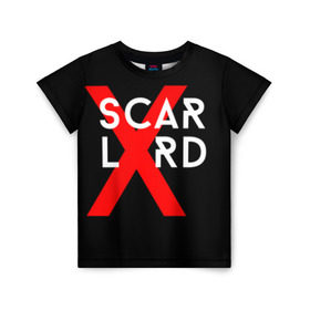 Детская футболка 3D с принтом scarlxrd_3 , 100% гипоаллергенный полиэфир | прямой крой, круглый вырез горловины, длина до линии бедер, чуть спущенное плечо, ткань немного тянется | Тематика изображения на принте: scarlxrd | мариус