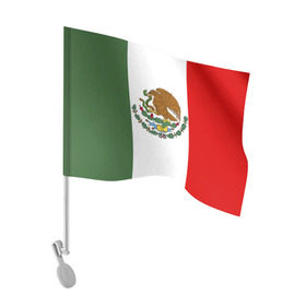 Флаг для автомобиля с принтом Мексика Чемпионат Мира , 100% полиэстер | Размер: 30*21 см | mexico | бразилия | мексика | сборная мексики | футбол | чемпионат мира