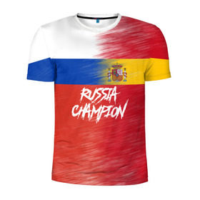 Мужская футболка 3D спортивная с принтом Россия Испания , 100% полиэстер с улучшенными характеристиками | приталенный силуэт, круглая горловина, широкие плечи, сужается к линии бедра | cup | fifa | russia | world | фифа | чемпионат мира