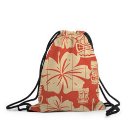 Рюкзак-мешок 3D с принтом Гавайские маски , 100% полиэстер | плотность ткани — 200 г/м2, размер — 35 х 45 см; лямки — толстые шнурки, застежка на шнуровке, без карманов и подкладки | Тематика изображения на принте: идол | паттерн | цветы