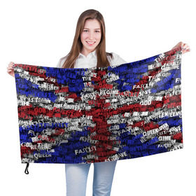 Флаг 3D с принтом God Save the Queen! , 100% полиэстер | плотность ткани — 95 г/м2, размер — 67 х 109 см. Принт наносится с одной стороны | punk | punk rock | rock | rock n roll | англия | великобритания | панк | панк рок | рок | рок н ролл | флаг