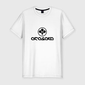 Мужская футболка премиум с принтом ARASAKA   CYBERPUNK 2077 , 92% хлопок, 8% лайкра | приталенный силуэт, круглый вырез ворота, длина до линии бедра, короткий рукав | 
