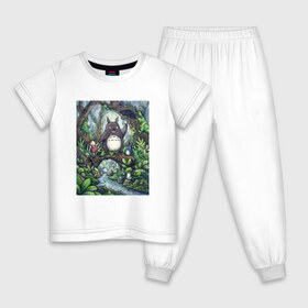 Детская пижама хлопок с принтом Мой сосед То?торо , 100% хлопок |  брюки и футболка прямого кроя, без карманов, на брюках мягкая резинка на поясе и по низу штанин
 | totoro | хаяо миядзаки