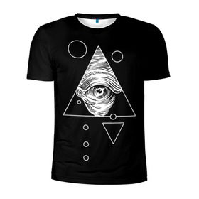 Мужская футболка 3D спортивная с принтом Всевидящее око , 100% полиэстер с улучшенными характеристиками | приталенный силуэт, круглая горловина, широкие плечи, сужается к линии бедра | tattoo | в треугольнике | всевидящее око | всевидящий глаз | зрачок | пирамида | тату