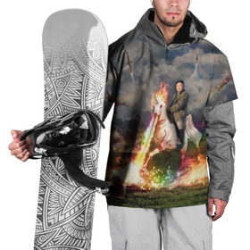 Накидка на куртку 3D с принтом Ким чен ын на Единороге , 100% полиэстер |  | 