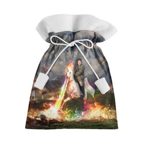 Подарочный 3D мешок с принтом Ким чен ын на Единороге , 100% полиэстер | Размер: 29*39 см | Тематика изображения на принте: 