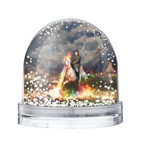 Снежный шар с принтом Ким чен ын на Единороге , Пластик | Изображение внутри шара печатается на глянцевой фотобумаге с двух сторон | 
