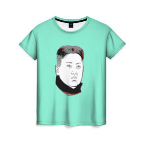 Женская футболка 3D с принтом Ким чен ын , 100% полиэфир ( синтетическое хлопкоподобное полотно) | прямой крой, круглый вырез горловины, длина до линии бедер | 