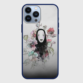 Чехол для iPhone 13 Pro Max с принтом Каонаси в цветах на дымчатом фоне ,  |  | Тематика изображения на принте: spirited away | миядзаки | хаяо