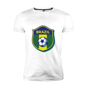 Мужская футболка премиум с принтом Бразилия , 92% хлопок, 8% лайкра | приталенный силуэт, круглый вырез ворота, длина до линии бедра, короткий рукав | 