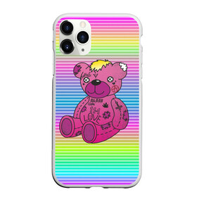 Чехол для iPhone 11 Pro матовый с принтом Мишка Lil Peep , Силикон |  | gbc | hip hop | lil peep | love | pink | rap | лил пип | лилпип | медведь | медвежонок | мишка | реп | розовый | рэп | тату | трэп | хип хоп | эмо