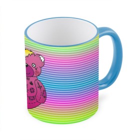 Кружка 3D с принтом Мишка Lil Peep , керамика | ёмкость 330 мл | gbc | hip hop | lil peep | love | pink | rap | лил пип | лилпип | медведь | медвежонок | мишка | реп | розовый | рэп | тату | трэп | хип хоп | эмо