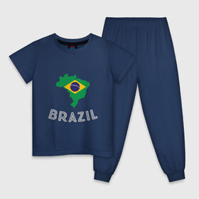 Детская пижама хлопок с принтом Бразилия , 100% хлопок |  брюки и футболка прямого кроя, без карманов, на брюках мягкая резинка на поясе и по низу штанин
 | brasil | brazil | football | goal | neymar | sport | team | бразилия | гол | игрок | марсело | мяч | неймар | спорт | тренер | футбол | чемпион | чемпионат