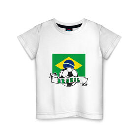 Детская футболка хлопок с принтом Футбол - Бразилия , 100% хлопок | круглый вырез горловины, полуприлегающий силуэт, длина до линии бедер | Тематика изображения на принте: brasil | brazil | football | goal | neymar | sport | team | бразилия | гол | игрок | марсело | мяч | неймар | спорт | тренер | футбол | чемпион | чемпионат