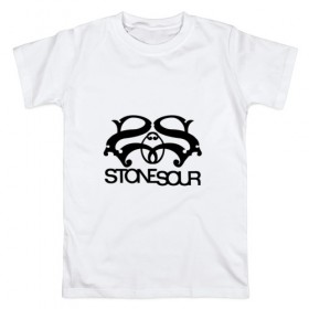 Мужская футболка хлопок с принтом Stone Sour ss , 100% хлопок | прямой крой, круглый вырез горловины, длина до линии бедер, слегка спущенное плечо. | stone sour