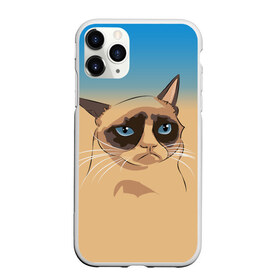 Чехол для iPhone 11 Pro Max матовый с принтом Grumpy cat ART , Силикон |  | Тематика изображения на принте: cat | grumpy | грустный кот | киса | кот | котэ | котяра | кошка | мем | сердитый кот