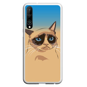 Чехол для Honor P30 с принтом Grumpy cat ART , Силикон | Область печати: задняя сторона чехла, без боковых панелей | Тематика изображения на принте: cat | grumpy | грустный кот | киса | кот | котэ | котяра | кошка | мем | сердитый кот