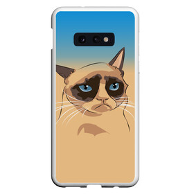 Чехол для Samsung S10E с принтом Grumpy cat ART , Силикон | Область печати: задняя сторона чехла, без боковых панелей | cat | grumpy | грустный кот | киса | кот | котэ | котяра | кошка | мем | сердитый кот