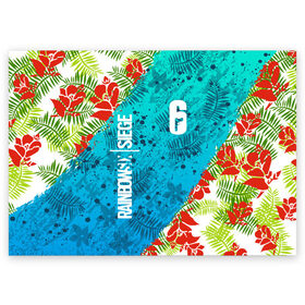 Поздравительная открытка с принтом R6S SUNSPLASH PREMIUM PACK , 100% бумага | плотность бумаги 280 г/м2, матовая, на обратной стороне линовка и место для марки
 | caveira | dokkaebi | ela | mute | outbreak | r6s | rainbow | rainbow six siege | sunsplash premium pack | tom clancys | радуга 6 осада | том клэнси