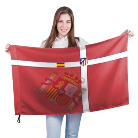 Флаг 3D с принтом Atletico Madrid - форма , 100% полиэстер | плотность ткани — 95 г/м2, размер — 67 х 109 см. Принт наносится с одной стороны | 