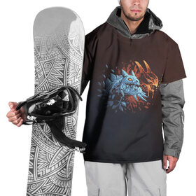 Накидка на куртку 3D с принтом Jakiro - Fire and Ice , 100% полиэстер |  | 