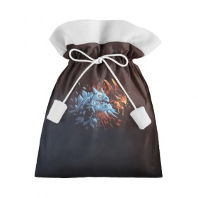 Подарочный 3D мешок с принтом Jakiro - Fire and Ice , 100% полиэстер | Размер: 29*39 см | Тематика изображения на принте: 
