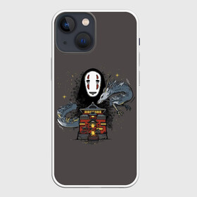 Чехол для iPhone 13 mini с принтом Каонаси, дракон и дворец ,  |  | spirited away | миядзаки | хаяо