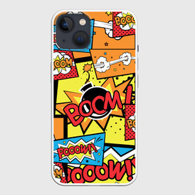 Чехол для iPhone 13 с принтом Boom Pop Art ,  |  | pop art | style | безумство | комикс | лейблы | микс | поп арт | яркие | яркое | яркости