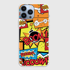 Чехол для iPhone 13 Pro Max с принтом Boom Pop Art ,  |  | Тематика изображения на принте: pop art | style | безумство | комикс | лейблы | микс | поп арт | яркие | яркое | яркости