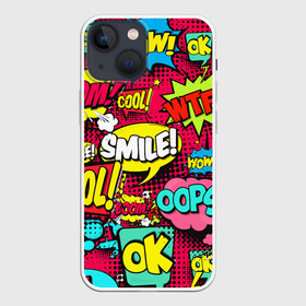 Чехол для iPhone 13 mini с принтом Стиль pop art ,  |  | pop art | style | безумство | комикс | лейблы | микс | поп арт | яркие | яркое | яркости