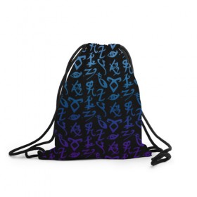 Рюкзак-мешок 3D с принтом Blue runes , 100% полиэстер | плотность ткани — 200 г/м2, размер — 35 х 45 см; лямки — толстые шнурки, застежка на шнуровке, без карманов и подкладки | freeform | shadowhunters | доминик шервуд | клэри фрэй | кэтрин макнамара | фэнтази