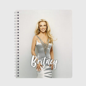 Тетрадь с принтом Britney _ , 100% бумага | 48 листов, плотность листов — 60 г/м2, плотность картонной обложки — 250 г/м2. Листы скреплены сбоку удобной пружинной спиралью. Уголки страниц и обложки скругленные. Цвет линий — светло-серый
 | baby one more time | britney spears | oops | бритни спирс