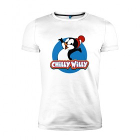 Мужская футболка премиум с принтом Чилли Вилли , 92% хлопок, 8% лайкра | приталенный силуэт, круглый вырез ворота, длина до линии бедра, короткий рукав | chili vili | chilli willi | chilly willy | пингвин | пингвиненок | чили вили | чилли вилли