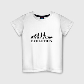 Детская футболка хлопок с принтом Evolution , 100% хлопок | круглый вырез горловины, полуприлегающий силуэт, длина до линии бедер | dog | друг человека | кинолог | люблю собак | овчарка | пес | собака | собачник | щенок | эволюция