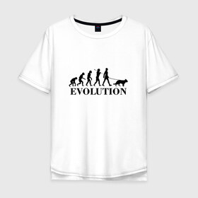 Мужская футболка хлопок Oversize с принтом Evolution , 100% хлопок | свободный крой, круглый ворот, “спинка” длиннее передней части | Тематика изображения на принте: dog | друг человека | кинолог | люблю собак | овчарка | пес | собака | собачник | щенок | эволюция