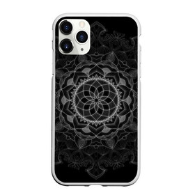 Чехол для iPhone 11 Pro Max матовый с принтом Мандала , Силикон |  | black | circle | draw | flower | ink | mandala | ornament | pattern | абстракт | геометрия | жизнь | круг | круговой | орнамент | паттерн | симметрия | узоры | цветок | чернила