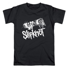 Мужская футболка хлопок с принтом Slipknot , 100% хлопок | прямой крой, круглый вырез горловины, длина до линии бедер, слегка спущенное плечо. | 