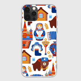 Чехол для iPhone 12 Pro Max с принтом Традиционный поп арт , Силикон |  | pop art | style | балалайка | матрешка | медведь | поп арт | яркие | яркое