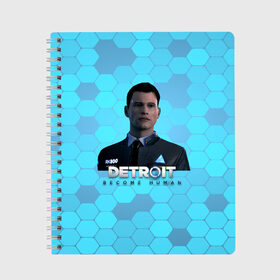 Тетрадь с принтом Detroit Become Human , 100% бумага | 48 листов, плотность листов — 60 г/м2, плотность картонной обложки — 250 г/м2. Листы скреплены сбоку удобной пружинной спиралью. Уголки страниц и обложки скругленные. Цвет линий — светло-серый
 | android | connor | dbh | detroit | detroit become human | deviant | game | gamer | андроид | девиант | детройт | игра | коннор