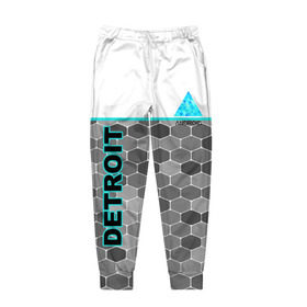Мужские брюки 3D с принтом Detroit: Become Human , 100% полиэстер | манжеты по низу, эластичный пояс регулируется шнурком, по бокам два кармана без застежек, внутренняя часть кармана из мелкой сетки | 