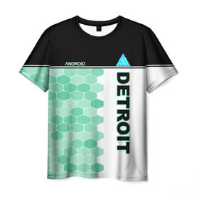 Мужская футболка 3D с принтом Detroit: Become Human , 100% полиэфир | прямой крой, круглый вырез горловины, длина до линии бедер | android | dbh | detroit | detroit become human | deviant | game | gamer | андроид | девиант | детройт | игра | костюм