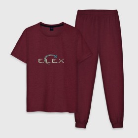 Мужская пижама хлопок с принтом Elex LOGO , 100% хлопок | брюки и футболка прямого кроя, без карманов, на брюках мягкая резинка на поясе и по низу штанин
 | 