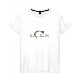 Женская футболка хлопок с принтом Elex LOGO , 100% хлопок | прямой крой, круглый вырез горловины, длина до линии бедер, слегка спущенное плечо | 