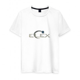 Мужская футболка хлопок с принтом Elex LOGO , 100% хлопок | прямой крой, круглый вырез горловины, длина до линии бедер, слегка спущенное плечо. | 