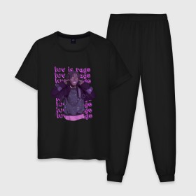 Мужская пижама хлопок с принтом Lil Uzi Vert , 100% хлопок | брюки и футболка прямого кроя, без карманов, на брюках мягкая резинка на поясе и по низу штанин
 | lil | lil uzi | lil uzi vert | rap | uzi vert | vert | xo tour llif3