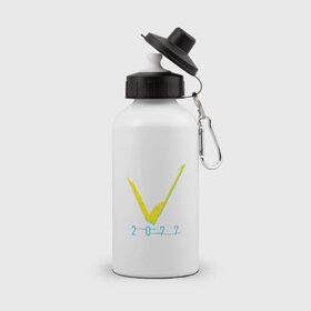Бутылка спортивная с принтом V   CYBERPUNK 2077 , металл | емкость — 500 мл, в комплекте две пластиковые крышки и карабин для крепления | 